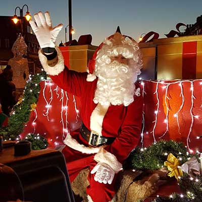 Santa Claus at the Festive Lights in Fleetwood